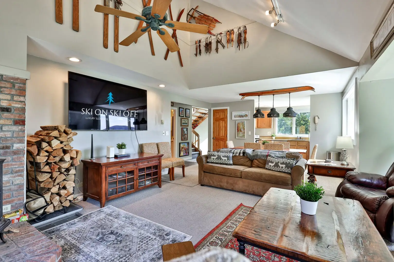 Living and dining area at Trailside Village Condo #8